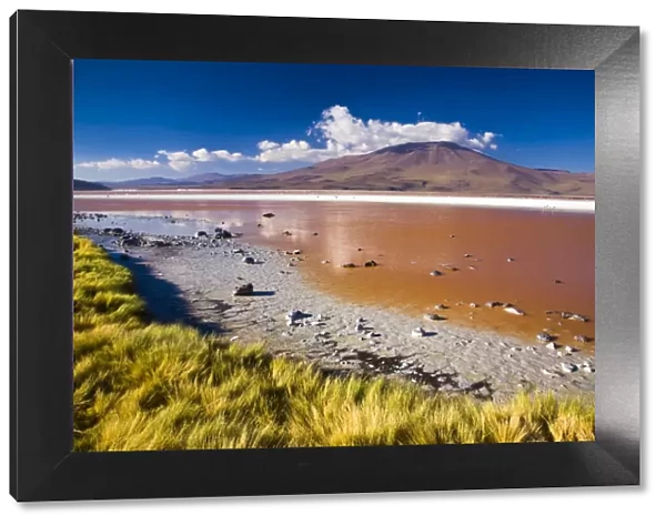 Bolivia, Southern Altiplano, Laguna Colorada. The dramatic other world landscape of the Laguna Coloroda otherwise know as the