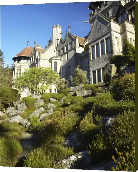 England, Northumberland, Cragside Gardens & Estate. Cragside house located within the gardens of the Cragside estate