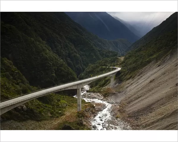New Zealand, Westland, Otira Gorge Viaduct. The Otira Gorge Viaduct, a modern example of engineering genius completed