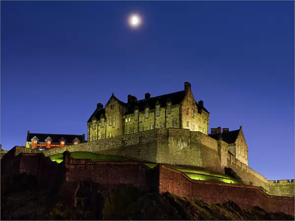 Scotland, Edinburgh, Edinburgh Castle. Edinburgh Castle is built upon the remains of an extinct volcano, originally known as Lookout Hill but now known as Castle Rock, which has been used as a stronghold for over