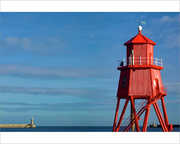 England, Tyne & Wear, South Shields. The South Groyne Lighthouse in South Shields