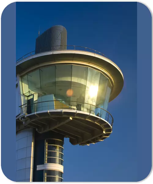 England, Tyne and Wear, Wallsend. A space age viewing platform overlooking the Segedunum fort