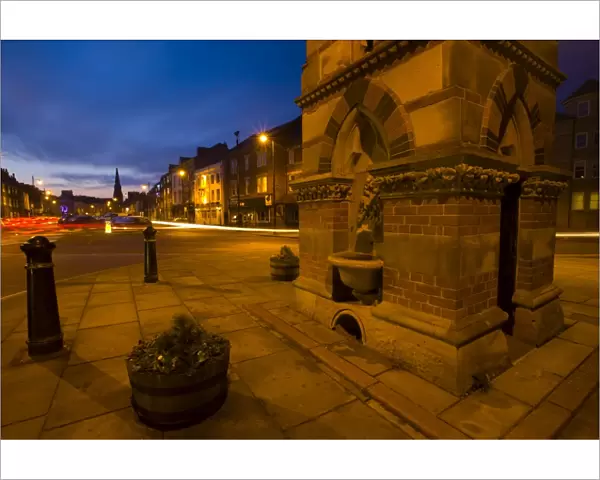 England, Tyne and Wear, Tynemouth. Tynemouth Front street at dusk