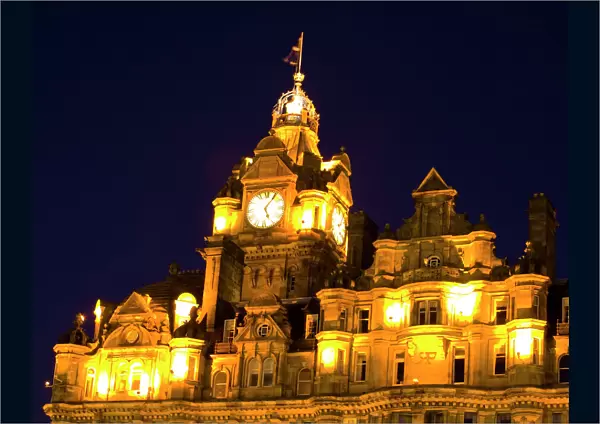 Scotland, Edinburgh, Balmoral Hotel. The Balmoral Hotel designed by architect W