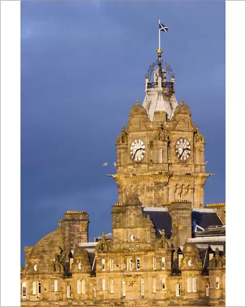 Scotland, Edinburgh, Balmoral Hotel. Balmoral Hotel clock tower, often referred to as the most photographed clock tower