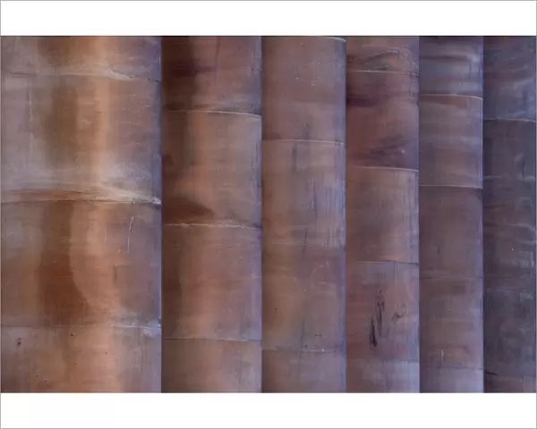 Scotland, Edinburgh, National Gallery of Scotland. Detail view of the grand pillars belonging to the National Gallery of