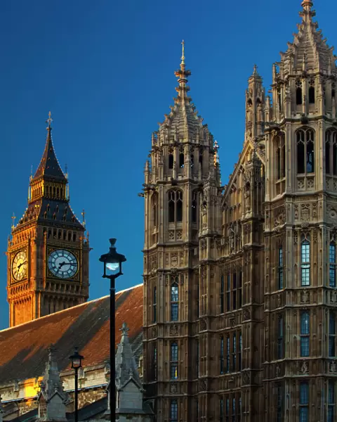 England, Greater London, City of Westminster. The iconic Big Ben also known as the Clock Tower, part of the House of Parliament building (also known as the Palace of Westminster), located in the City of