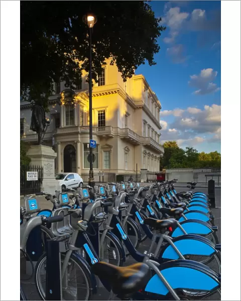 England, London, Pall Mall. London Cycle hire station located in Waterloo Place