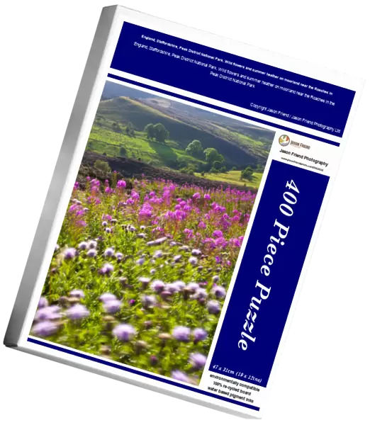 England, Staffordshire, Peak District National Park. Wild flowers and summer heather on moorland near the Roaches in the Peak District