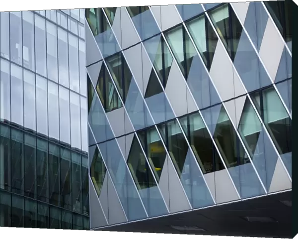England, Greater Manchester, Manchester. Detail shot of office block facade forming part of the Avenue complex in the