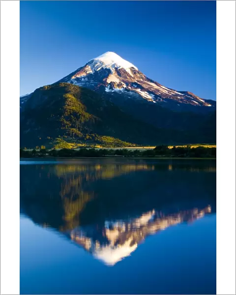 argentina, The Lake District, Parque Nacional Lanin. Lanin volcanoe, an ice-clad