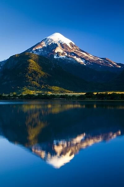 argentina, The Lake District, Parque Nacional Lanin. Lanin volcanoe, an ice-clad