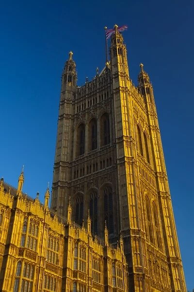 England, Greater London, City of Westminster. Victoria Tower, part of the House of Parliament building (also known as the Palace of Westminster), located in the City of