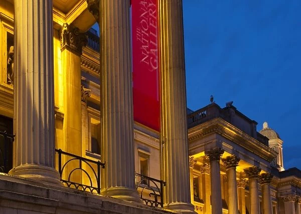 England, Greater London, City of Westminster. The National Gallery located in Trafalgar Square