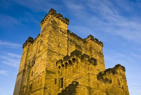 England, Tyne & Wear, Newcastle Upon Tyne. The Newcastle Castle Keep was built by Henry II between 1168-1178 and is a fine example of a genuine