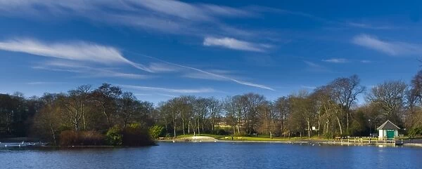 England, Tyne and Wear, Newcastle Upon Tyne. Alderman Sir Charles Hamond officially opened Tynesides first park, Leazes Park in 1873. The lake pictured here was created along the line of the