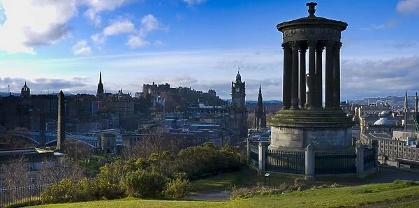 Scotland, Edinburgh, Calton Hill. The Dugald Stewart Monument on Calton Hill