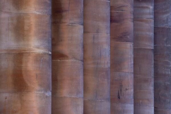 Scotland, Edinburgh, National Gallery of Scotland. Detail view of the grand pillars belonging to the National Gallery of