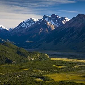 Argentina, Patagonia, Los Glaciares National Park. Valley in the foothills of the mountains surrounding Fitz Roy in the Glaciers