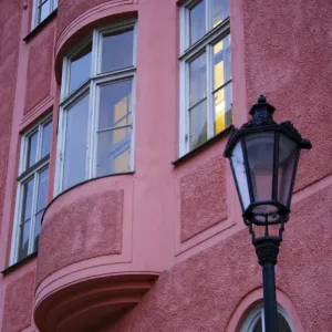 Czech Republic, Prague, Prague City. Typical Prague architecture of a building near Charles Bridge