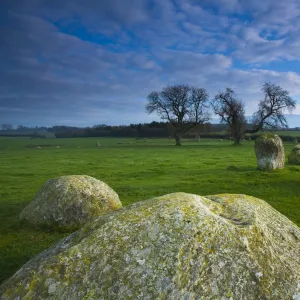 England, Cumbria, Little Salkeld. Long Meg and her daughters, one of the finest stone circles to be found in the north of England, and the second biggest in