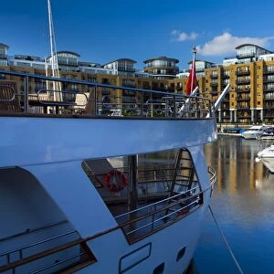England, Greater London, London Borough of Tower Hamlets. Boats moored in the St Katharine Docks