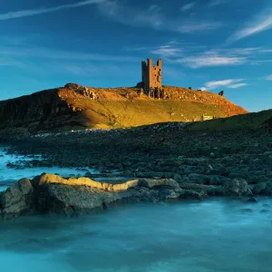 England, Northumberland, Embleton Bay. Last light on The Lilburn Tower