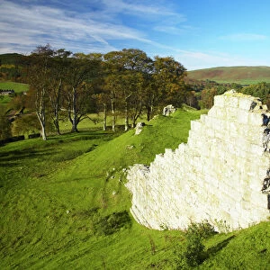 England, Northumberland, Northumberland National Park. The remains of Harbottle Castle in Coquetdale