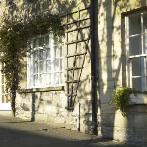 England, Northumberland, Warkworth. A row of terraced houses in Warkworth Village