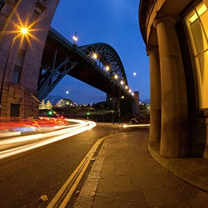 England, Tyne and Wear, Newcastle Upon Tyne. Rush hour traffic near the Tyne Bridge
