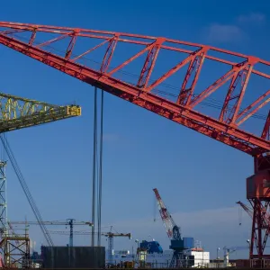 England, Tyne and Wear, Newcastle Upon Tyne. The Swan Hunter shipyard near Wallsend