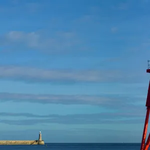 England, Tyne & Wear, South Shields. The South Groyne Lighthouse in South Shields