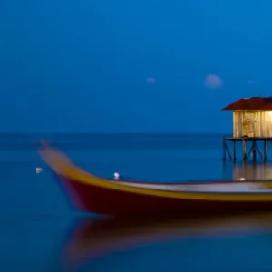 Sabah Malaysia, Borneo, Mabul Island. Water village on Mabul Island near Sipadan