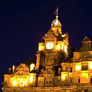 Scotland, Edinburgh, Balmoral Hotel. The Balmoral Hotel designed by architect W