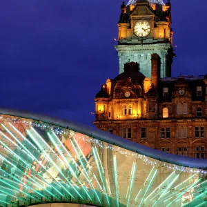 Scotland, Edinburgh, Balmoral Hotel Clock Tower