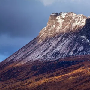 Scotland, Scottish Highlands, Assynt. Stac Pollaidh (also know as Stack Polly ) is an impressive mountain found in the Assynt area, located north of Ullapool. Despite its dramatic appearance, it is only 613 metres (2009 feet)