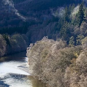 Scotland, Scottish Highlands, Killiecrankie. The River Garry and surrounding woodland
