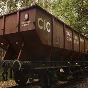 Train truck used to transport ore through what is now forestry commission woodland between High Spen and