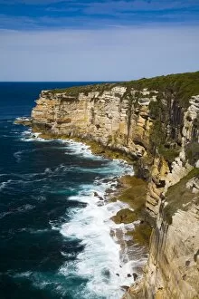 Australia Gallery: Australia, New South Wales, Royal National Park. Sandstone cliifs overlooking the Pacific Ocean
