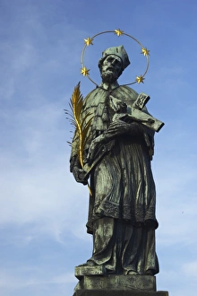 Images Dated 24th February 2006: Czech Republic, Prague, Charles Bridge. Gothic statue / monument on the popular Charles Bridge of