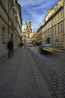 Czech Republic, Prague, Mala Strana. Typical Prague architecture and the st