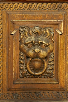 Images Dated 24th February 2006: Czech Republic, Prague, Old Town Hall. Detail of wooden door on the Old Town Hall in the Old Town