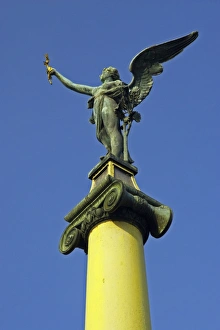 Images Dated 24th February 2006: Czech Republic, Prague, Prague City. Art Noveau sculpture located on the Cech bridge spanning across