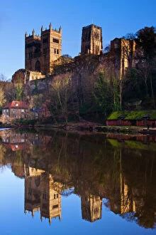 Prayer Collection: England, County Durham, Durham City. Durham Cathedral, situated above the river banks of the River
