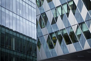 2011jfprints Gallery: England, Greater Manchester, Manchester. Detail shot of office block facade forming part of