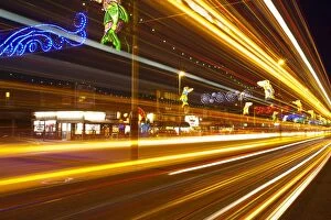 Night Gallery: England, Lancashire, Blackpool. Blackpool Illuminations on the Blackpool Golden Mile