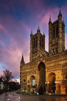 City Center Gallery: England, Lincolnshire, Lincoln. The main enterance to Lincoln Cathedral in the UK city of Lincoln