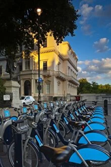 Images Dated 9th August 2011: England, London, Pall Mall. London Cycle hire station located in Waterloo Place