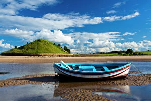 Coast Line Collection: England, Northumberland, Alnmouth. Boats on the tidal Aln Estuary at Alnmouth