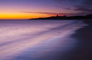 North East Gallery: England, Northumberland, Embleton Bay. A colourful display of pre-dawn colours relected upon the wet sands of Embleton Bay
